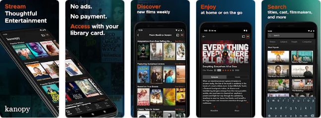 Kanopy app screenshots